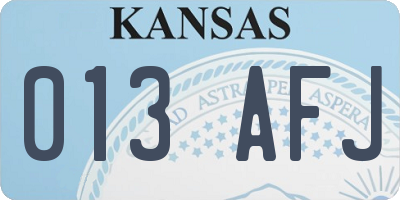 KS license plate 013AFJ
