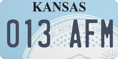 KS license plate 013AFM