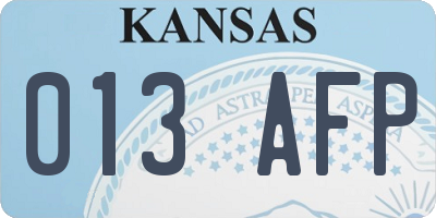 KS license plate 013AFP