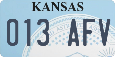 KS license plate 013AFV
