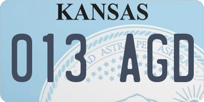 KS license plate 013AGD