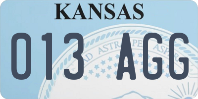 KS license plate 013AGG