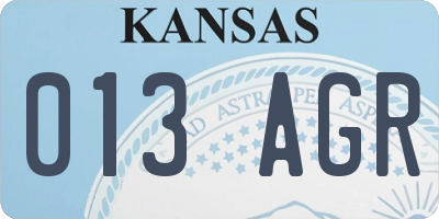 KS license plate 013AGR