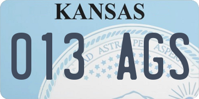 KS license plate 013AGS