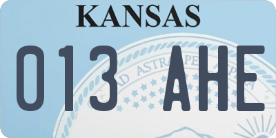 KS license plate 013AHE