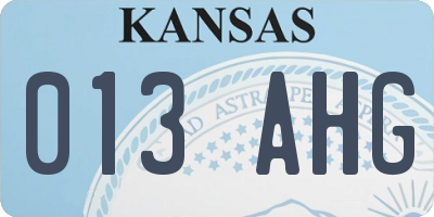 KS license plate 013AHG