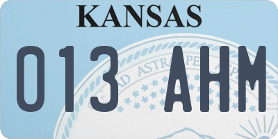 KS license plate 013AHM