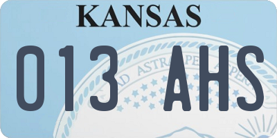 KS license plate 013AHS