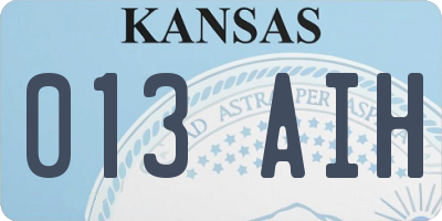 KS license plate 013AIH
