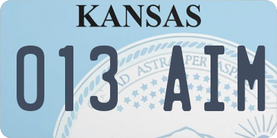 KS license plate 013AIM
