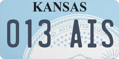 KS license plate 013AIS
