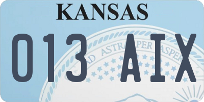 KS license plate 013AIX