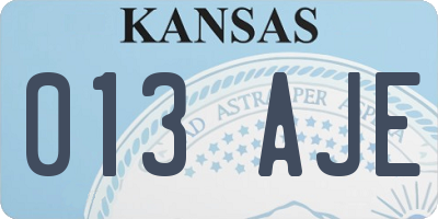 KS license plate 013AJE