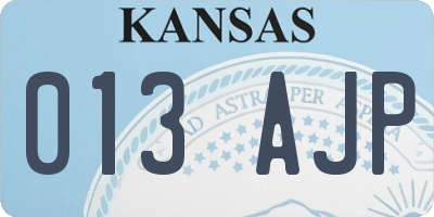KS license plate 013AJP