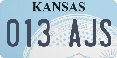 KS license plate 013AJS