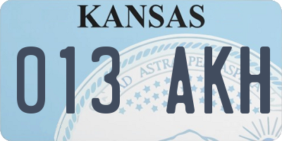 KS license plate 013AKH