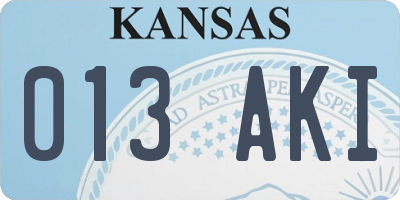 KS license plate 013AKI