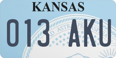 KS license plate 013AKU