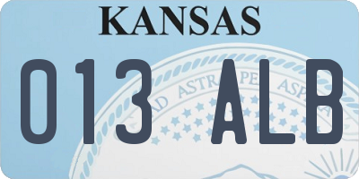 KS license plate 013ALB