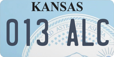 KS license plate 013ALC