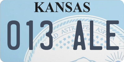 KS license plate 013ALE