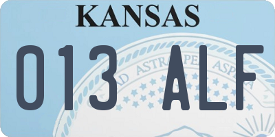 KS license plate 013ALF