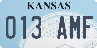 KS license plate 013AMF