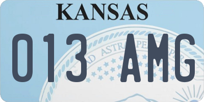 KS license plate 013AMG