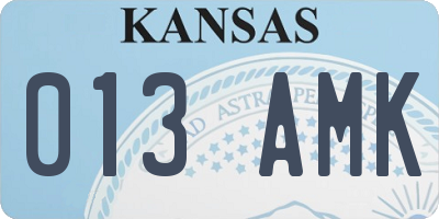 KS license plate 013AMK