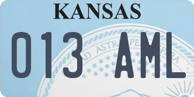 KS license plate 013AML