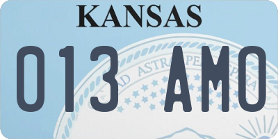 KS license plate 013AMO