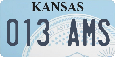 KS license plate 013AMS