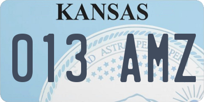 KS license plate 013AMZ