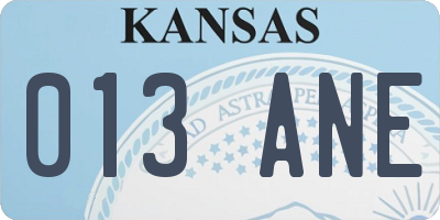 KS license plate 013ANE