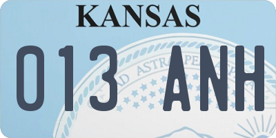 KS license plate 013ANH