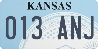 KS license plate 013ANJ