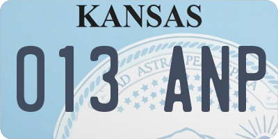 KS license plate 013ANP