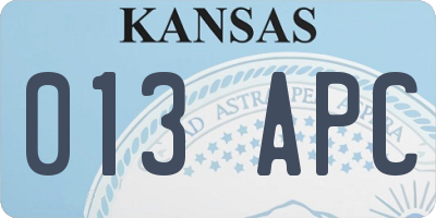 KS license plate 013APC