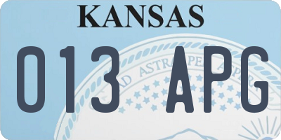 KS license plate 013APG