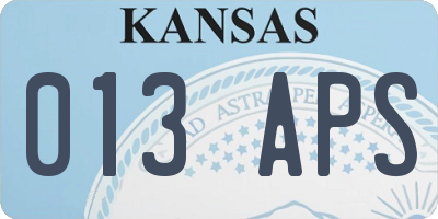 KS license plate 013APS