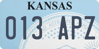 KS license plate 013APZ