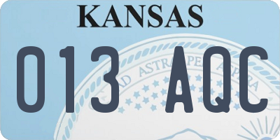 KS license plate 013AQC
