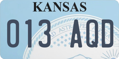KS license plate 013AQD