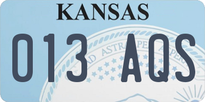 KS license plate 013AQS