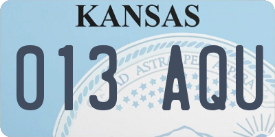 KS license plate 013AQU