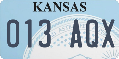 KS license plate 013AQX