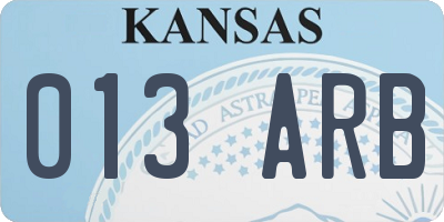 KS license plate 013ARB