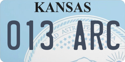 KS license plate 013ARC