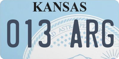 KS license plate 013ARG