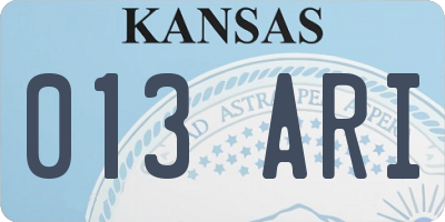 KS license plate 013ARI